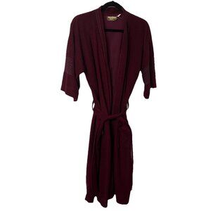 Vintage Montego Bathrobe Dressing Gown Robe 70s 90s Burgundy‎ Retro